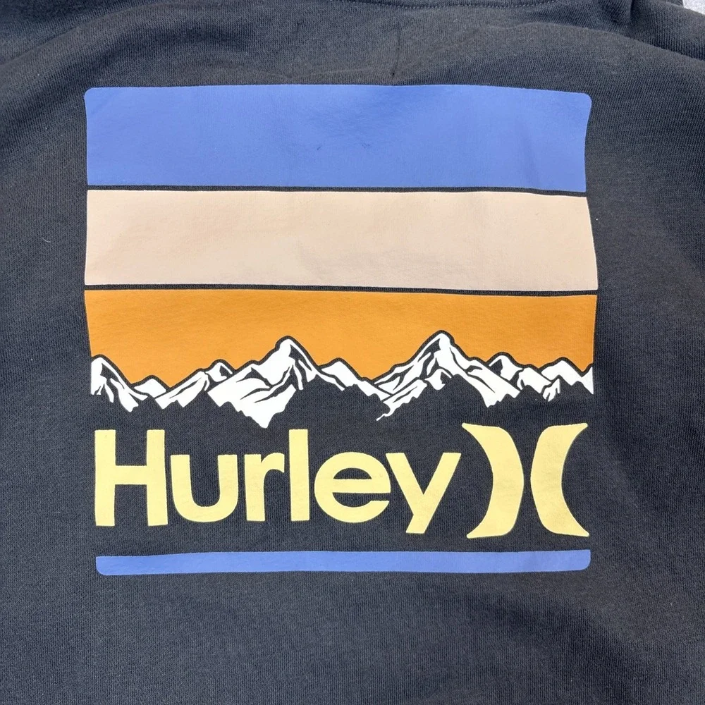 Hurley Hoodie Boys Youth XL Long Sleeve Pullover Black Hoodie Casual Skater Logo